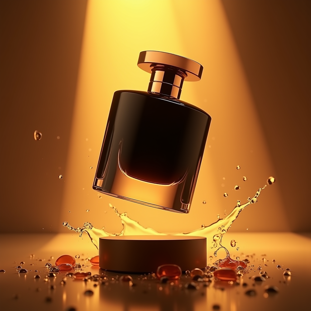 Perfume — Sleek Matte-black Perfume Bottle With A Product Ads #0282 (Ideogram)
