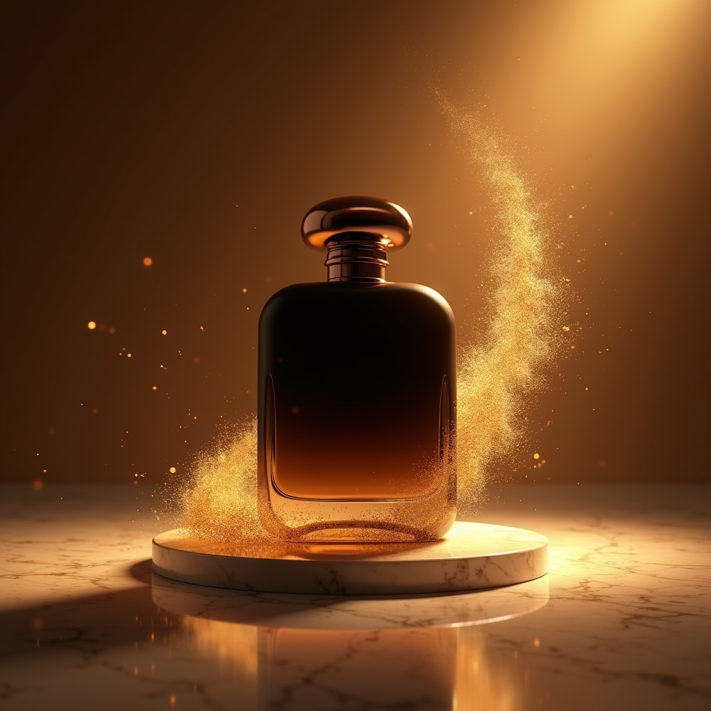 Perfume — Sleek Matte-black Perfume Bottle With A Product Ads #0306 (Ideogram)