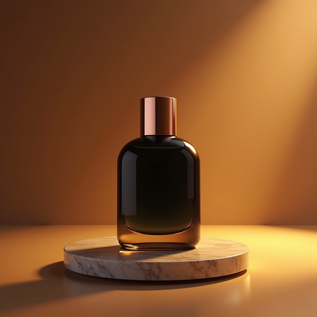 Perfume — Sleek Matte-black Perfume Bottle With A Product Ads #0318 (Ideogram)