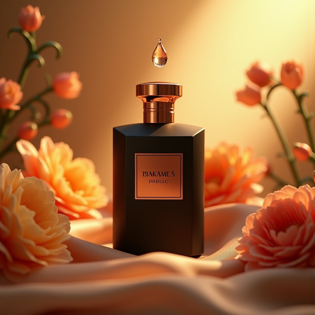 Perfume — Sleek Matte-black Perfume Bottle With A Product Ads #0330 (Ideogram)