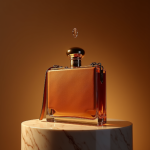 Perfume — Tailored Leather Handbag With Polished Gold Product Ads #0082 (Midjourney)