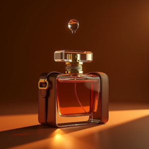 Perfume — Tailored Leather Handbag With Polished Gold Product Ads #0154 (Midjourney)