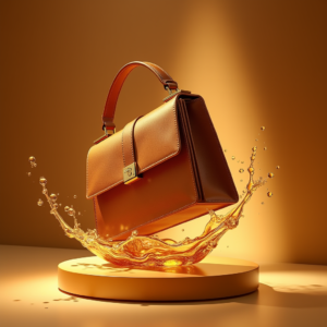 Perfume — Tailored Leather Handbag With Polished Gold Product Ads #0285 (Dreamina)