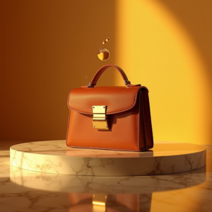 Perfume — Tailored Leather Handbag With Polished Gold Product Ads #0297 (Dreamina)