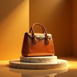 Perfume — Tailored Leather Handbag With Polished Gold Product Ads #0321 (Dreamina)