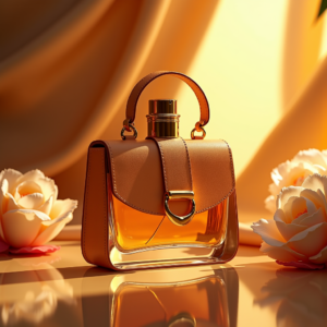 Perfume — Tailored Leather Handbag With Polished Gold Product Ads #0339 (ChatGPT)