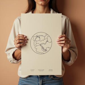 Poster — Clean Line-art Icon Printed On A Commercial Design #0027 (FLUX)