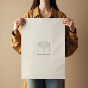 Poster — Clean Line-art Icon Printed On A Commercial Design #0033 (Ideogram)