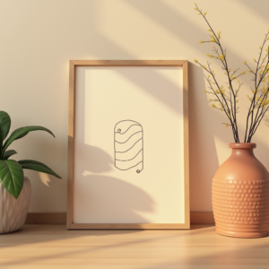 Poster — Clean Line-art Icon Printed On A Commercial Design #0251 (Seedream)
