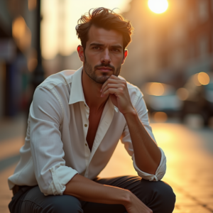 Product Photography — Man In A Relaxed Linen Shirt Photography #0008 (ChatGPT)