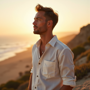 Product Photography — Man In A Relaxed Linen Shirt Photography #0134 (Dreamina)