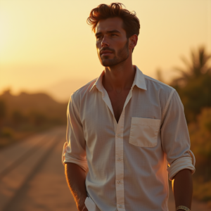 Product Photography — Man In A Relaxed Linen Shirt Photography #0182 (Dreamina)
