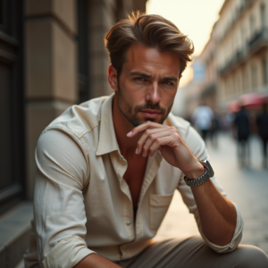 Product Photography — Man In A Relaxed Linen Shirt Photography #0224 (ChatGPT)