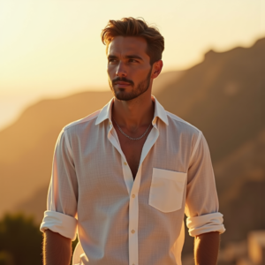Product Photography — Man In A Relaxed Linen Shirt Photography #0294 (Krea)