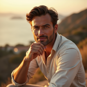 Product Photography — Man In A Relaxed Linen Shirt Photography #0300 (Leonardo)