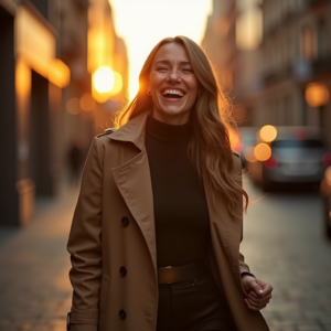 Product Photography — Model In A Structured Trench Coat Photography #0018 (Krea)
