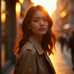 Product Photography — Model In A Structured Trench Coat Photography #0066 (Krea)