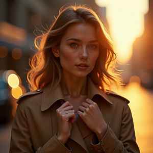 Product Photography — Model In A Structured Trench Coat Photography #0072 (Leonardo)