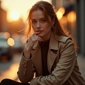 Product Photography — Model In A Structured Trench Coat Photography #0156 (Leonardo)