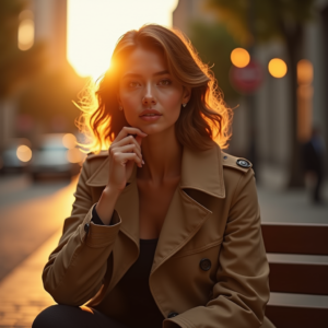 Product Photography — Model In A Structured Trench Coat Photography #0192 (Leonardo)