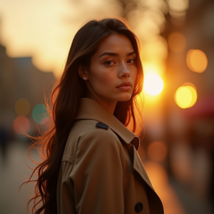 Product Photography — Model In A Structured Trench Coat Photography #0210 (Krea)