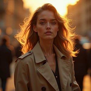 Product Photography — Model In A Structured Trench Coat Photography #0216 (Leonardo)
