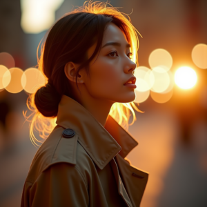 Product Photography — Model In A Structured Trench Coat Photography #0250 (Recraft)