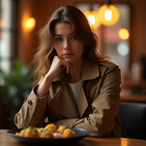 Product Photography — Model In A Structured Trench Coat Photography #0268 (Stable Diffusion)