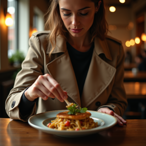 Product Photography — Model In A Structured Trench Coat Photography #0280 (Stable Diffusion)