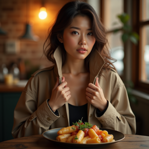 Product Photography — Model In A Structured Trench Coat Photography #0292 (Stable Diffusion)