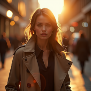 Product Photography — Model In A Structured Trench Coat Photography #0298 (Recraft)