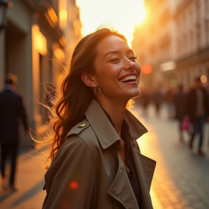 Product Photography — Model In A Structured Trench Coat Photography #0310 (Recraft)
