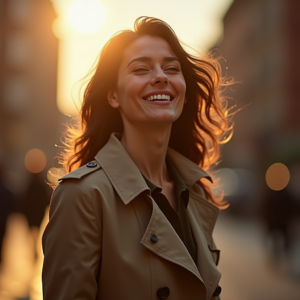 Product Photography — Model In A Structured Trench Coat Photography #0346 (Recraft)