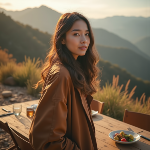 Product Photography — Traveler In Earth-toned Layers Against A Photography #0261 (Firefly)