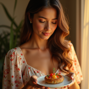 Product Photography — Woman In A Flowing Floral Sundress Photography #0057 (Firefly)
