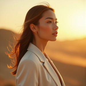Product Photography — Woman In A Tailored Ivory Blazer Photography #0061 (Seedream)