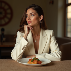 Product Photography — Woman In A Tailored Ivory Blazer Photography #0263 (Ideogram)