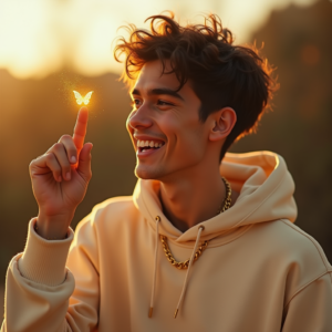 Reels Thumbnails — Stylish Young Man In A Cream Social Media #0218 (Dreamina)