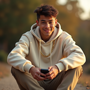 Reels Thumbnails — Stylish Young Man In A Cream Social Media #0240 (Leonardo)