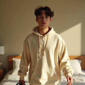 Reels Thumbnails — Stylish Young Man In A Cream Social Media #0306 (Krea)