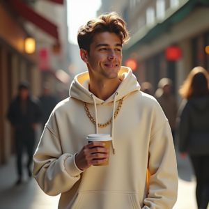 Reels Thumbnails — Stylish Young Man In A Cream Social Media #0336 (Leonardo)