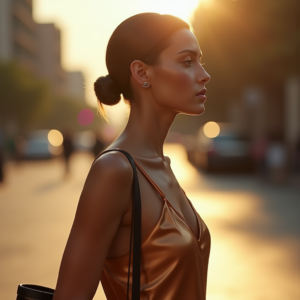 Reels Thumbnails — Woman With A Sleek Low Bun Social Media #0173 (FLUX)