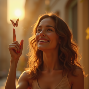 Reels Thumbnails — Woman With Soft Loose Waves Wearing Social Media #0003 (Midjourney)