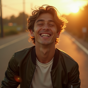Reels Thumbnails — Young Man In A Bomber Jacket Social Media #0012 (Leonardo)