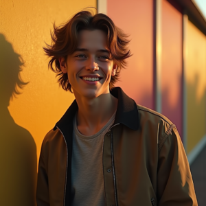Reels Thumbnails — Young Man In A Bomber Jacket Social Media #0048 (Leonardo)