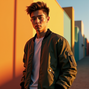 Reels Thumbnails — Young Man In A Bomber Jacket Social Media #0066 (Krea)