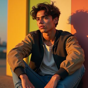 Reels Thumbnails — Young Man In A Bomber Jacket Social Media #0072 (Leonardo)