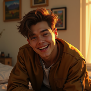 Reels Thumbnails — Young Man In A Bomber Jacket Social Media #0084 (Leonardo)