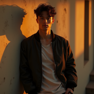 Reels Thumbnails — Young Man In A Bomber Jacket Social Media #0090 (Krea)