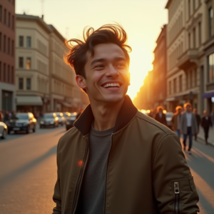 Reels Thumbnails — Young Man In A Bomber Jacket Social Media #0120 (Leonardo)
